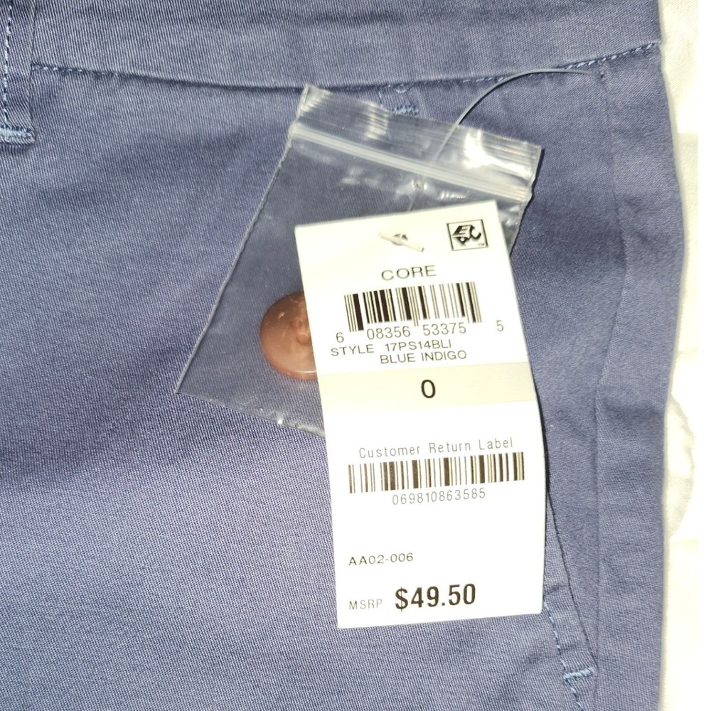 Maison Jules Lou Lou Weekend Casual Pants Blue Indigo Mid Rise Ankle Cuffed NWT - Picture 2 of 5